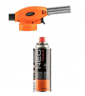PALNIK gazowy nakręcany + NABÓJ 227G NEO TOOLS KPL