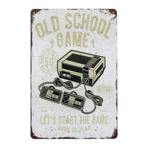 Tabliczka dekoracyjna metalowa OLD SCHOOL GAME