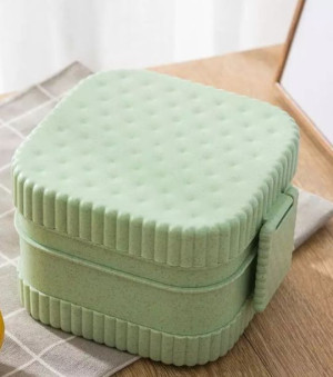 Lunch box BIO ze słomy pszenicznej z łyżką 5 elem.