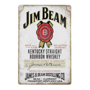 Tabliczka dekoracyjna metalowa JIM BEAM BOURBON WHISKEY