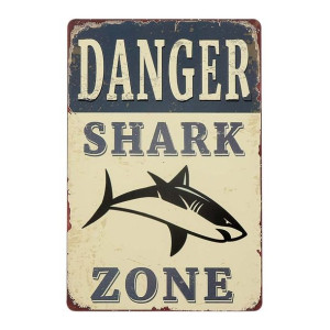 Tabliczka dekoracyjna metalowa SHARK ZONE