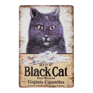 Tabliczka dekoracyjna metalowa BLACK CAT