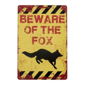 Tabliczka dekoracyjna metalowa BEWARE OF THE FOX