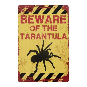 Tabliczka dekoracyjna metalowa BEWARE OF THE TARANTULA