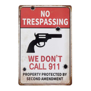 Tabliczka dekoracyjna metalowa NO TRESPASSING