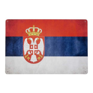 Tabliczka dekoracyjna metalowa FLAGA SERBII