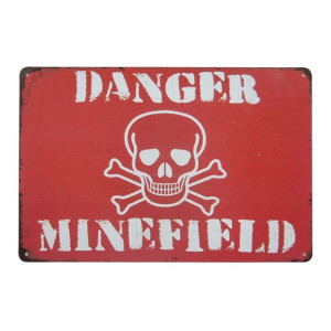 Tabliczka dekoracyjna metalowa DANGER MINEFIELD