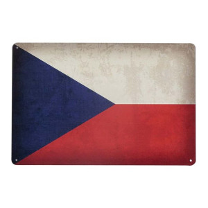Tabliczka dekoracyjna metalowa FLAGA CZESKA