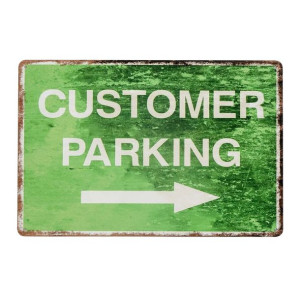 Tabliczka dekoracyjna metalowa CUSTOMER PARKING 1