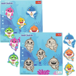 Drewniana Układanka puzzle mini Baby Shark