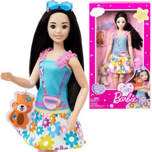 Barbie lalka Moja pierwsza Barbie szatynka duża 34 cm