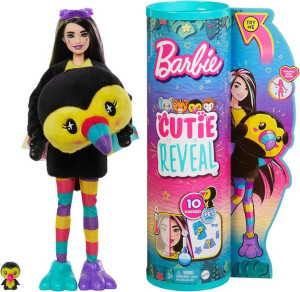 Barbie Cutie Reveal Lalka niespodzianka seria Dżungla Tukan