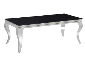Ława szklana do salonu PRINCE A 120x60 czarny/chrom