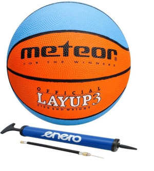 METEOR Piłka Do Koszykówki Kosza LAYUP Rozmiar 3 + Pompka