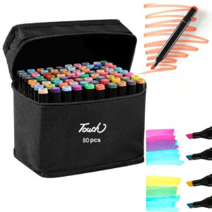Markery Alkoholowe Pro Zestaw 80szt Touch + Torba