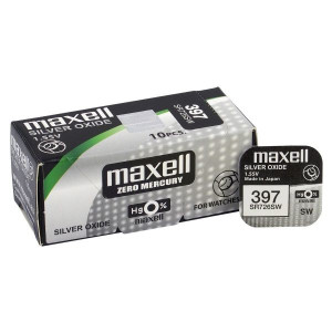 Bateria srebrowa MAXELL 397 SR726SW 1.55V 10 SZTUK 33 mAh Z JAPONII