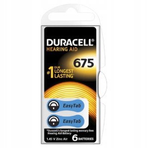 Bateria do aparatów słuchowych DURACELL 675 6 SZTUK CYNKOWO-POWIETRZNA