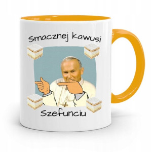 Kubek Żółty Jan Paweł Ii Papież Papaj Szefunciu