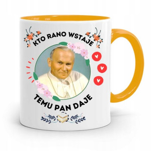 Kubek Żółty Jan Paweł Ii Papież Temu Pan Daje