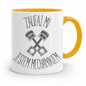 Kubek Żółty Mechanika Zaufaj Mi Jestem Mechanikiem