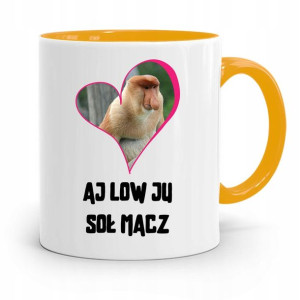 Kubek Żółty Nosacz Janusz Aj Low Ju Soł Macz