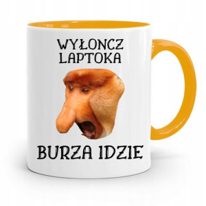 Kubek Żółty Nosacz Janusz Wyłoncz Laptoka Burza!