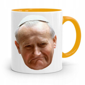 Kubek Żółty Papież Papaj Jan Paweł Ii Prezent