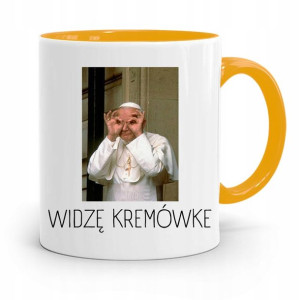Kubek Żółty Papież Papaj Jan Paweł Ii Prezent