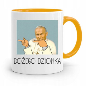 Kubek Żółty Papież Papaj Jan Paweł Ii Prezent