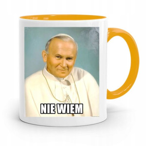 Kubek Żółty Papież Papaj Jan Paweł Ii Prezent
