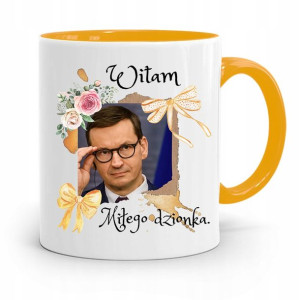 Kubek Żółty Politycy Premier Mateusz Morawiecki
