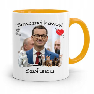 Kubek Żółty Politycy Premier Mateusz Morawiecki