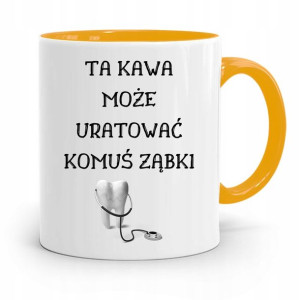 Kubek Żółty Prezent Dentysty Może Uratować Życie