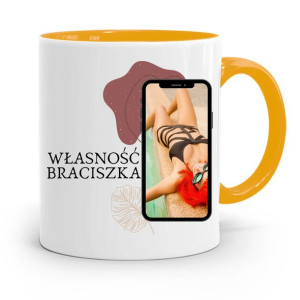 Kubek Żółty Prezent Dla Brata Własność Braciszka