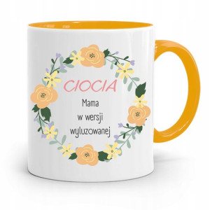 Kubek Żółty Prezent Dla Cioci W Wersji Wyluzowanej