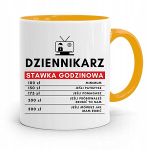 Kubek Żółty Prezent Dla Dziennikarza Reportera
