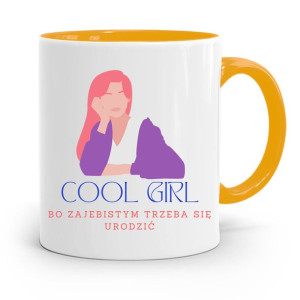 Kubek Żółty Prezent Dla Dziewczyny Cool Girl