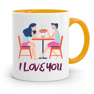Kubek Żółty Prezent Dla Dziewczyny I Love You