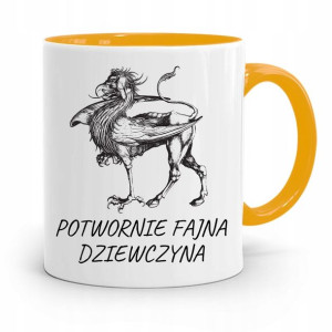 Kubek Żółty Prezent Dla Dziewczyny Potwornie Fajna