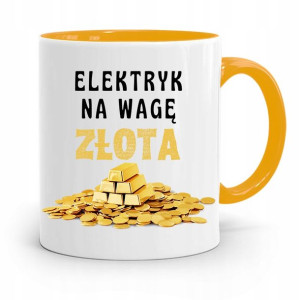 Kubek Żółty Prezent Dla Elektryka Na Wagę Złota