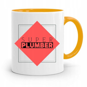 Kubek Żółty Prezent Dla Hydraulika Super Plumber