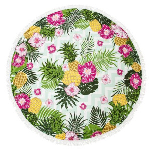 Ręcznik plażowy z efektownym wzorem 150cm wielokolorowy 250GSM