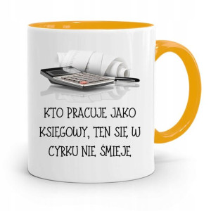 Kubek Żółty Prezent Dla Księgowej Księgowego