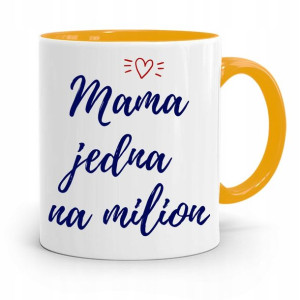 Kubek Żółty Prezent Dla Mamy Jednej Na Milion