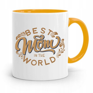 Kubek Żółty Prezent Dla Mamy Matki Mamusi Best Mom
