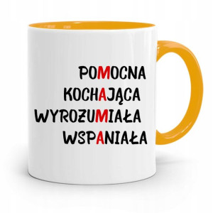 Kubek Żółty Prezent Dla Mamy Matki Mamusi Mama