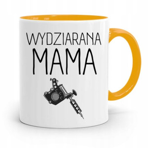 Kubek Żółty Prezent Dla Mamy Wydziarana Mama