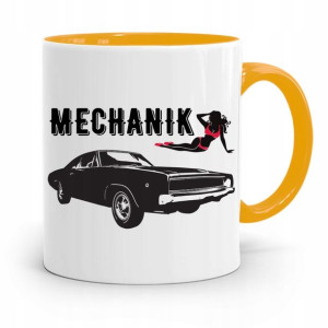Kubek Żółty Prezent Dla Mechanika Mechanik
