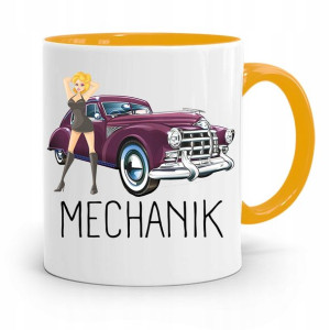 Kubek Żółty Prezent Dla Mechanika Mechanik