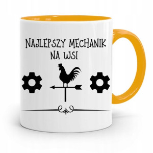 Kubek Żółty Prezent Dla Mechanika Najlepszy Na Wsi